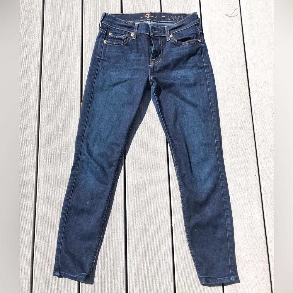 7 For All Mankind The Cropped Skinny jeans low waist, dark wash sz 25